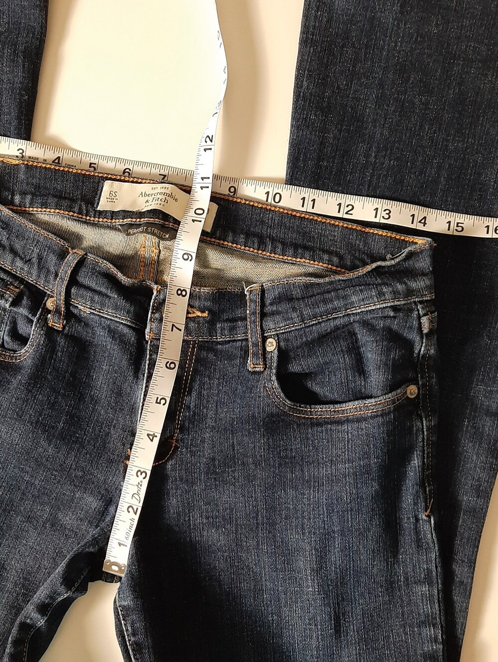 Abercrombie & Fitch Madison Dark Wash Low Rise Blue Jeans Size 6 - Picture 8 of 11